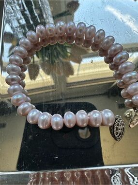 Vintage pink Freshwater Pearl Bracelet in Light Pink 925